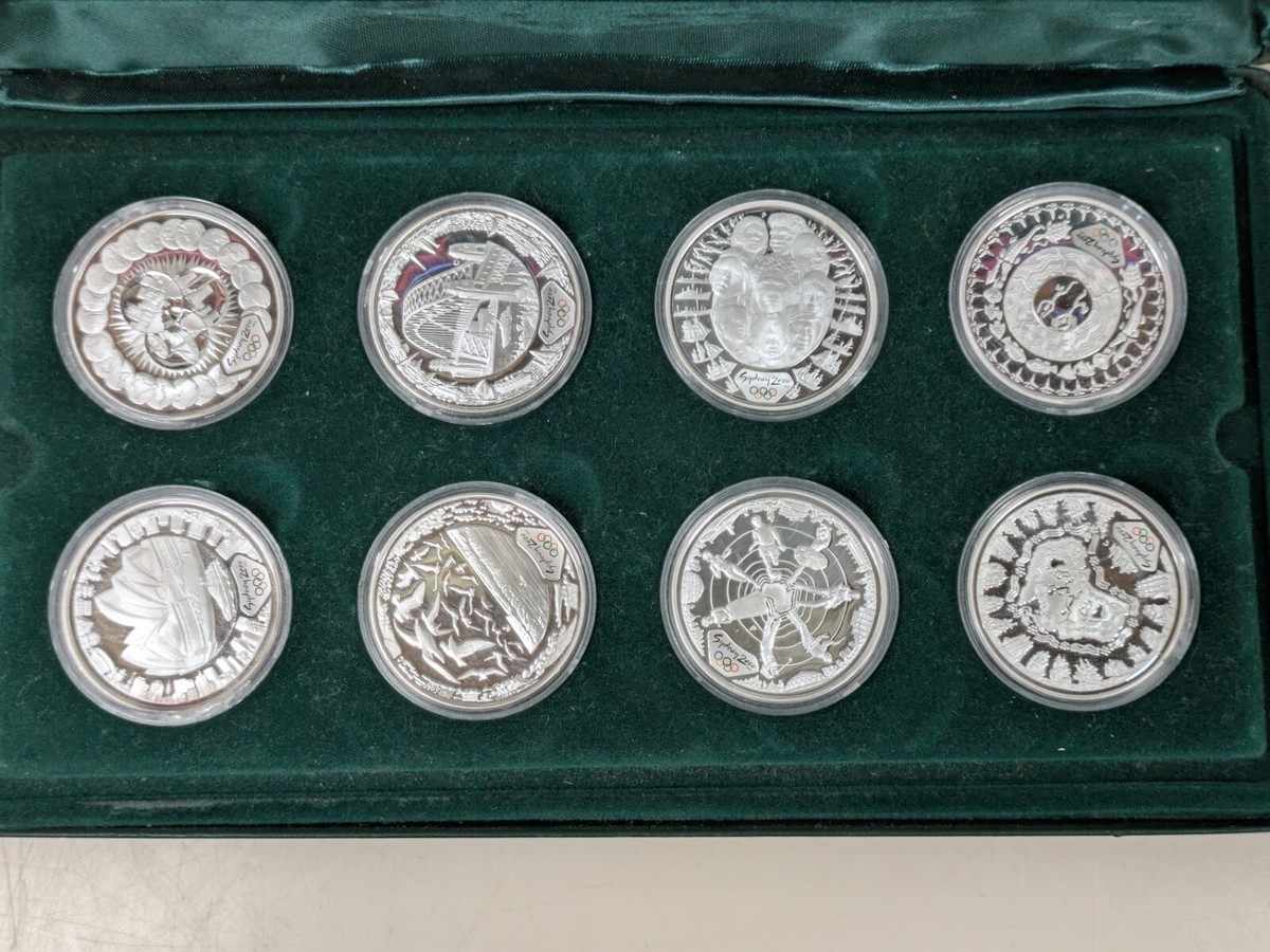 貨幣 THE SYDNEY 2000 OLYMPIC SILVER COIN Australia 2000 Sydney Olympics Set of 8 silver (1oz) $5
