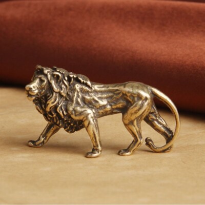 Brass Lion Figurine Statue House Office Table Decoration Animal ...
