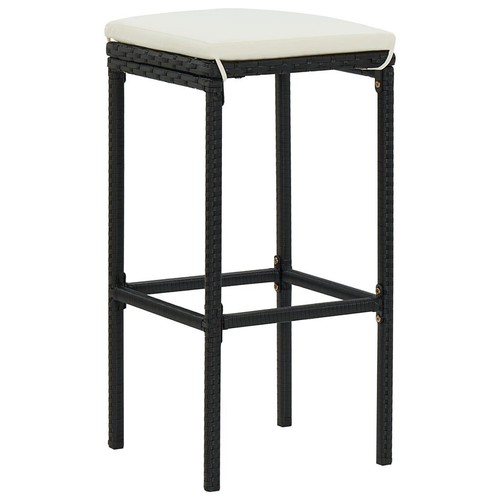 4 Pcs Bar Chair Set With Cushions PE Rattan Weather-Resistant Counter Stools - Picture 2 of 8