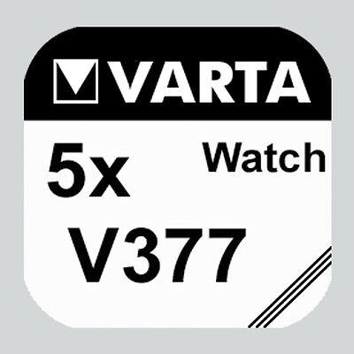 5 x Varta V377 Uhrenbatterie 1,55 V SR626SW SR66 AG4 SR626 21mAh Batterien NEU