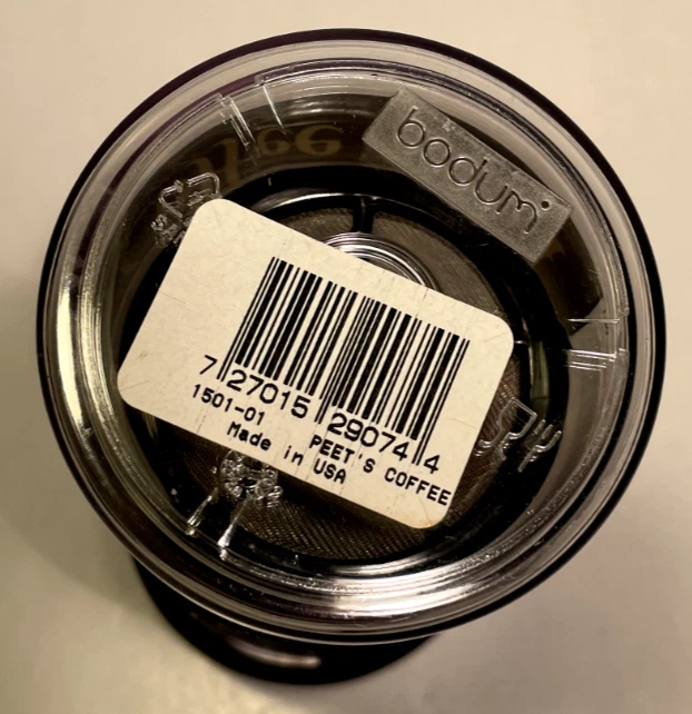 NOVO Peet’s Coffee Bodum Travel Press Francês 16oz Caneca Copo Acrílico Transparente - Imagem 4 de 4