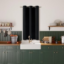 Kitchen Curtain 45 Inch Length, Short Blackout Curtain for Small Window, Grom...