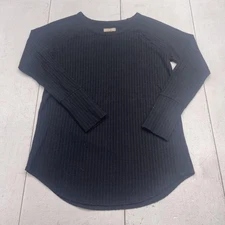 Chaser Shirt Womens Medium Black Waffle Knit Long Sleeve Thermal Stretch Top