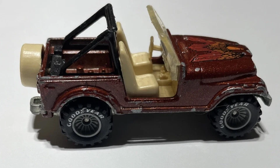 Jeep CJ-7 1981 Hot Wheels Real Riders marrón con neumáticos Goodyear *suelto* Foto 2 de 4