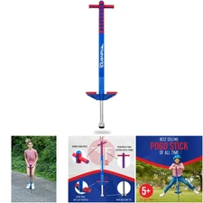 Foam Pogo Stick for Kids Red/Blue Large 40-80 Lbs Age 5+ Soft
