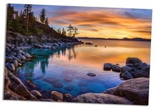 Stunning Lake Tahoe,Shore Colorful 16L" x 24W" 10. Stunning Lake Tahoe Unframed