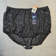 Vintage Vanity Fair Black Nylon Brief Granny Panties Size 10
