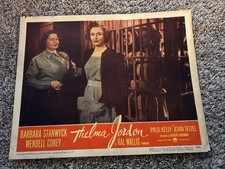 Vintage Movie Lobby Card "The File on Thelma Jordon" 1950 Barbara Stanwyck
