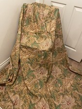 William Morris Windrush vintage pencil pleat Gold/Thyme curtains  78"w  60"d