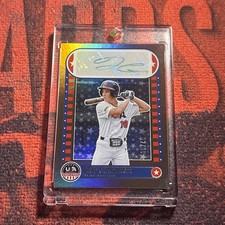 2025 Panini Stars & Stripes JARED GRINDLINGER Gold Foil Holo Auto /10 ENCASED🔥