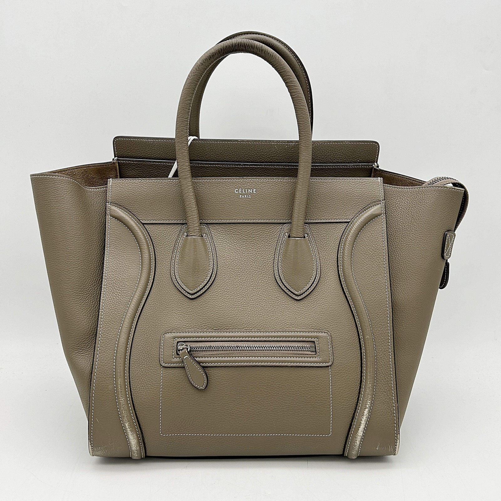 Celine Grey Drummed Calfskin Mini Luggage Tote Bag LA27192