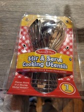 Melissa Doug Let's Play House Stir Serve Cooking Utensils Stainless...