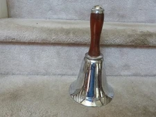 POTTERY BARN Silver Plate Bell Martini Cocktail Shaker Wooden Walnut Handle 11"