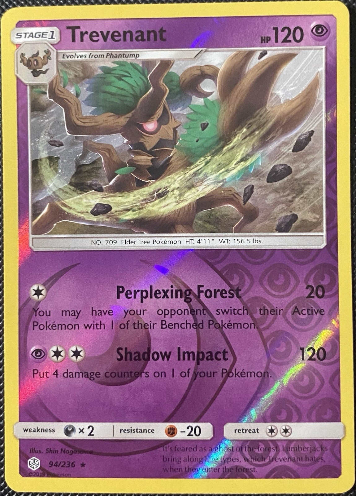 Trevenant 94/236 Sm-Cosmic Eclipse Reverse Holo - Pokémon Card