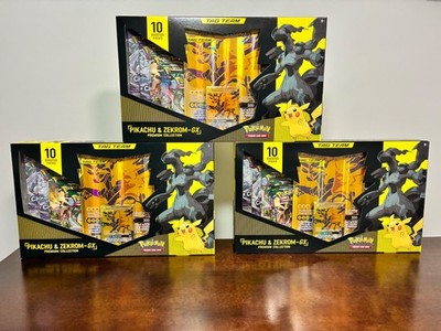 Pokemon TCG 3x Pikachu & Zekrom-GX Premium Collection Box GameStop Exclusive NEW