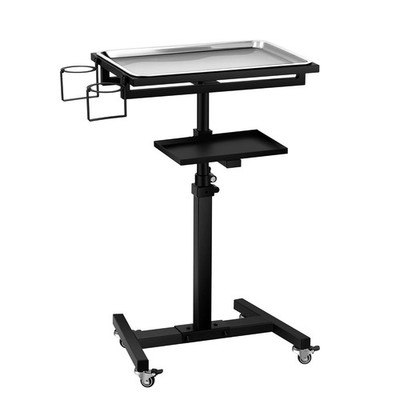 Adjustable Stainless Steel Tattoo Tray Trolley with Wheels for Salon & Spa
