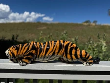 Vintage MCM Large 32" Ceramic Bengal Tiger On The Prowl • Gorgeous! Hand Painted