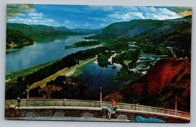 View From Crown Point Oregon Columbia Gorge Vintage Postcard