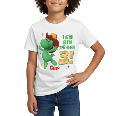 Grisu Der Kleine Drache Geburtstagsdesign 3 Jahre Kinder T-Shirt - Bild 1 von 4