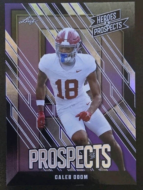 2024 Leaf Heroes & Prospects Purple Prospects 4/49 Caleb Odom #28 Ole Miss