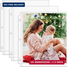 MaxGear 30 Pack 8x10 Photo Sleeves for 3 Ring Binder 60 Pictures ,1 Pocket
