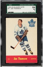 1955-56 Parkhurst Quaker Oats Jim Thomson #11 SGC 7 - Toronto Maple Leafs