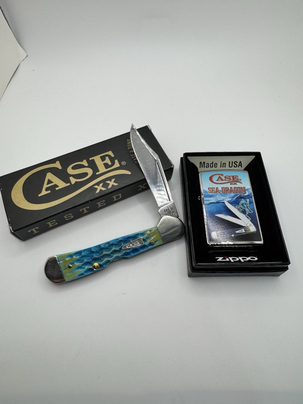 Case Mini CopperLock Sea Dragon Knife & Zippo SEA DRAGON Lighter 🐉 🐉🐉