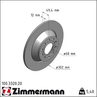 2X Zimmermann 100.3320.20 Bremsscheibe FüR Audi A6 C6 4F2 4F5