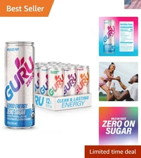 Low Calorie  Energy Drinks with 140mg Natural Caffeine, 4 Flavors, 12 Cans