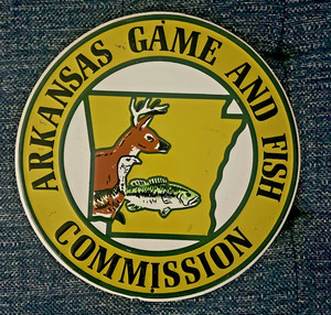 1960's ARKANSAS GAME AND FISH COMMISSION TIN SIGN