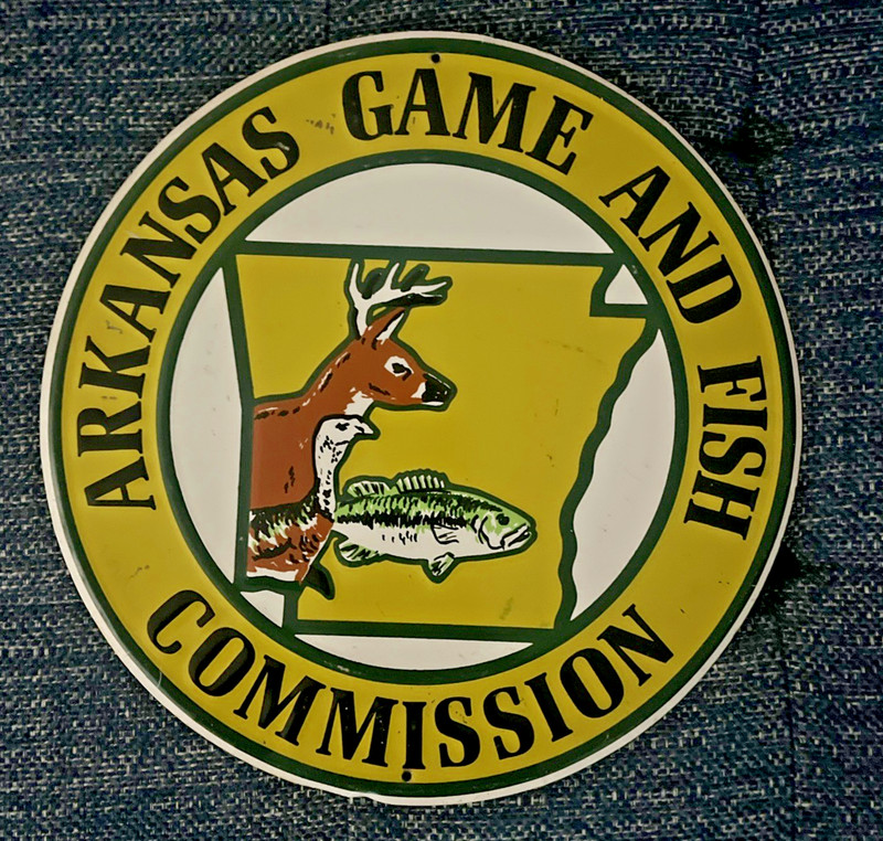 1960's ARKANSAS GAME AND FISH COMMISSION TIN SIGN