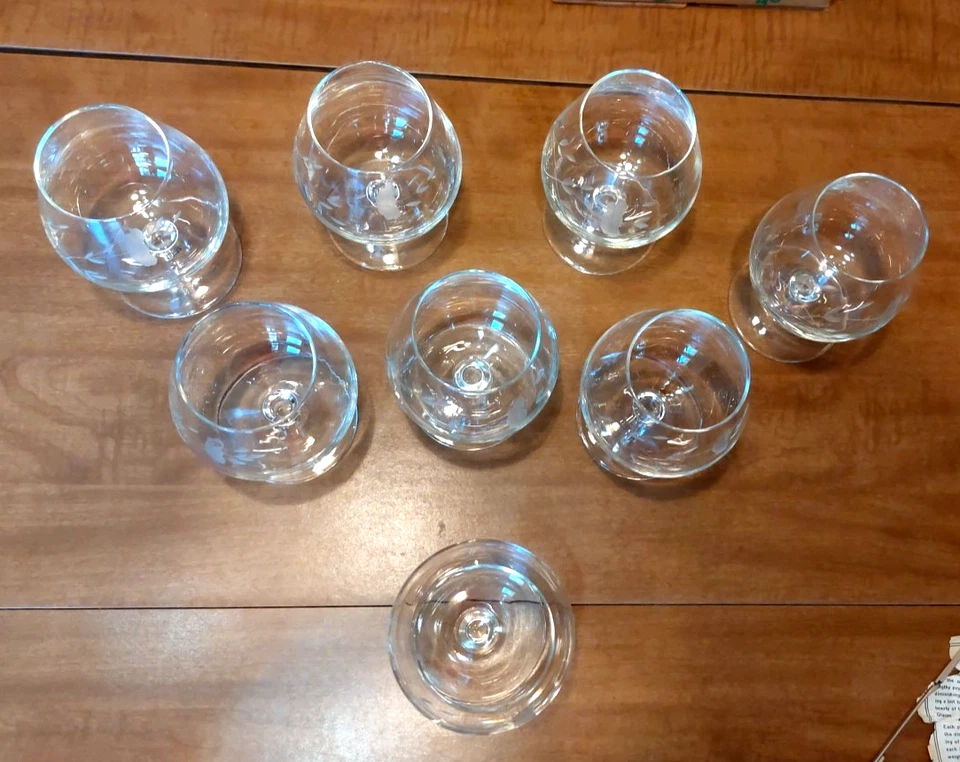 Vtg Princess House Heritage Etched Brandy Glasses Set of 8 Brandy Snifter New OS - Image 2 of 4