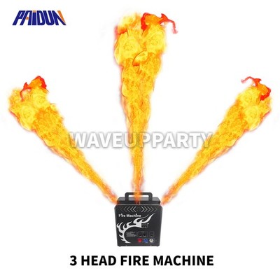 PAIDUN 3Heads DMX Fire Machine Flame Thrower Stage Effect Equipment 9.8-13.1FT