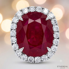 11.8 Ct Natural Ruby And Diamond Wedding Brid...