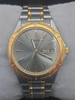 Seiko Quartz 37mm Silver Day Date Men's Watch 7N43-6A09