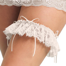 Lace Bridal Garter + Ivory Pearl Bows | Bachelorette Wedding Gift