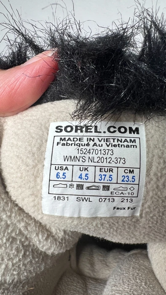 Bota de invierno Sorel Tofino espiga negra tostada roja piel sintética para mujer 6,5 Foto 2 de 4