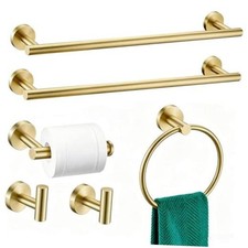 6 Pieces Bathroom Hardware Accessories Set, 6 Pieces 24" Set B Brushed Gold