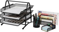 EasyPAG Metall BüRo Schreibtisch Organizer 4Er-Set Schwarz