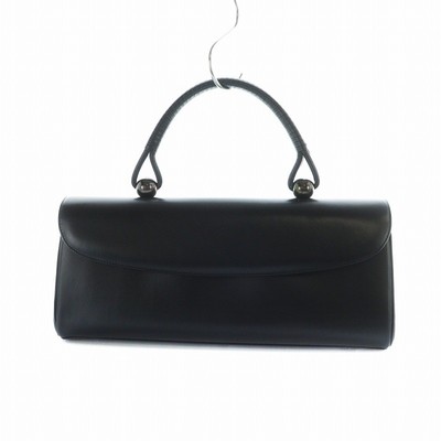 Hamano HAMANO Hamano Leather rafts Royal Model Black Pearl Formal Handbag Logo