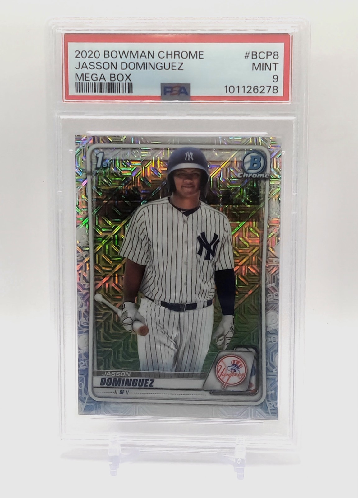2020 Bowman Chrome Jasson Dominguez #BCP-8 1st Mojo Refractor PSA 9 Yankees