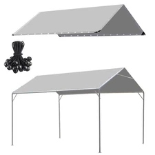 10 x 20 Ft Heavy Duty Carport Replacement Canopy Cover Waterproof & UV Protec...