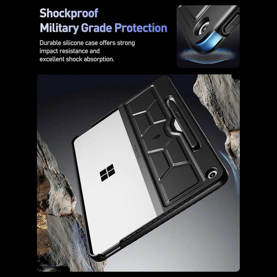 For Microsoft Surface Pro 12-inch 1st Edition 2025 with Back Pen Holder Black - Image 3 of 4