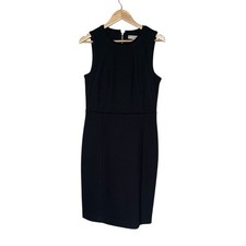 Ann Taylor LOFT Dress Womens 10 Sheath Black Textured Sleeveless EUC
