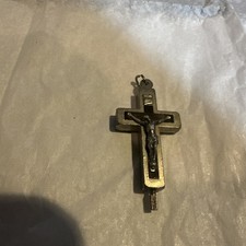 Our Lady of Medugorje soil relic crucifix reliquary rosary cross pendant