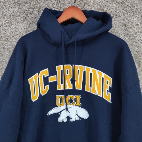 Vintage Russell Athletic UC Irvine Hoodie Mens XXL 2XL Navy Blue UCI Anteaters - Picture 2 of 15