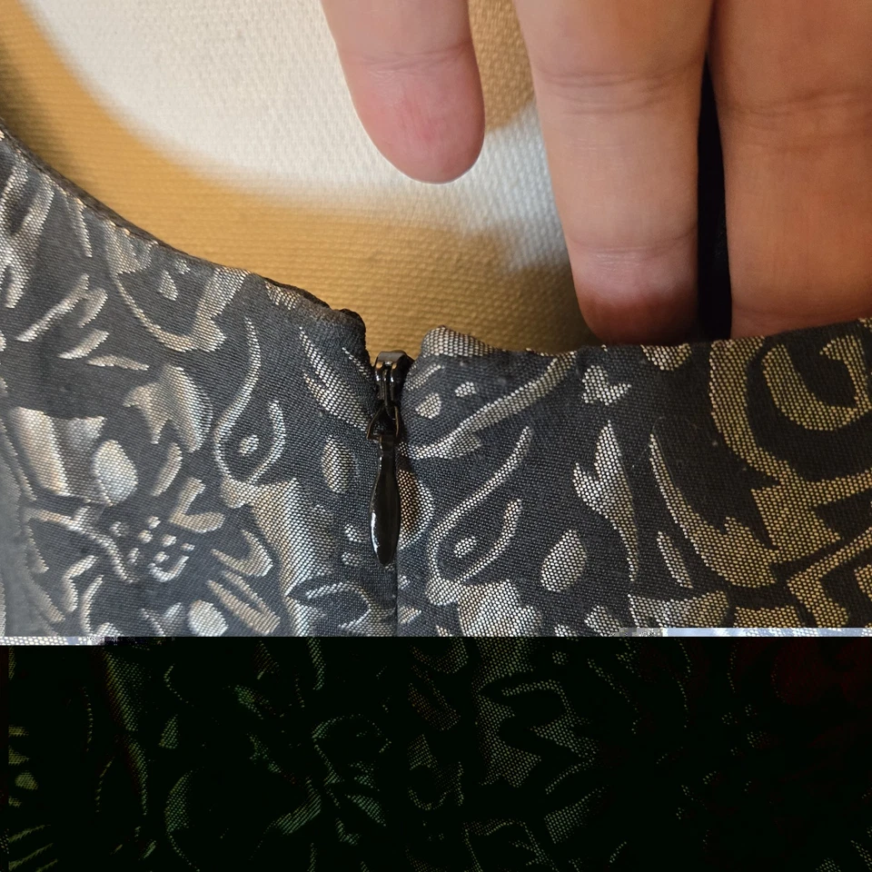 Lane Bryant Crossover  Knee Length Black with Silver Floral size 20. 43 - Image 3 of 4