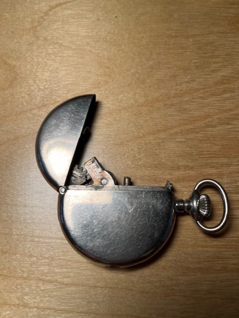 Antique Chronos "G" Pocket Watch &ldquo;Push Button&rdquo; Cigarette Lighter 