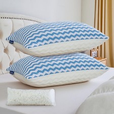 Pillows Queen Size Set of 2- Adjustable Firm Shredded Memory Foam Pillows - S...