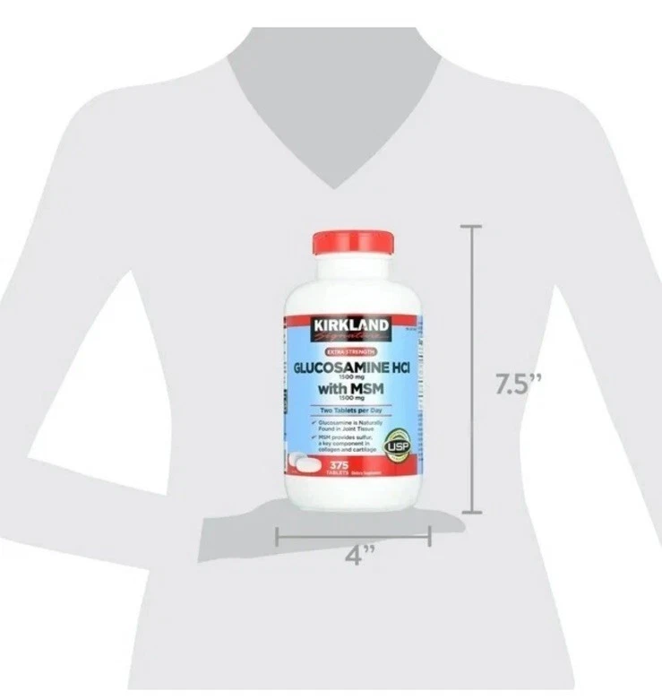 Kirkland Signaturee Extra Strength Glucosamine HCI 1500mg with MSM 375 Tablets - Image 4 of 4